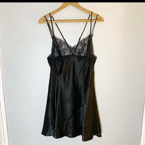Victoria’s Secret Lingerie Vintage Nightgown Teddy Black Lace Gold Label Large